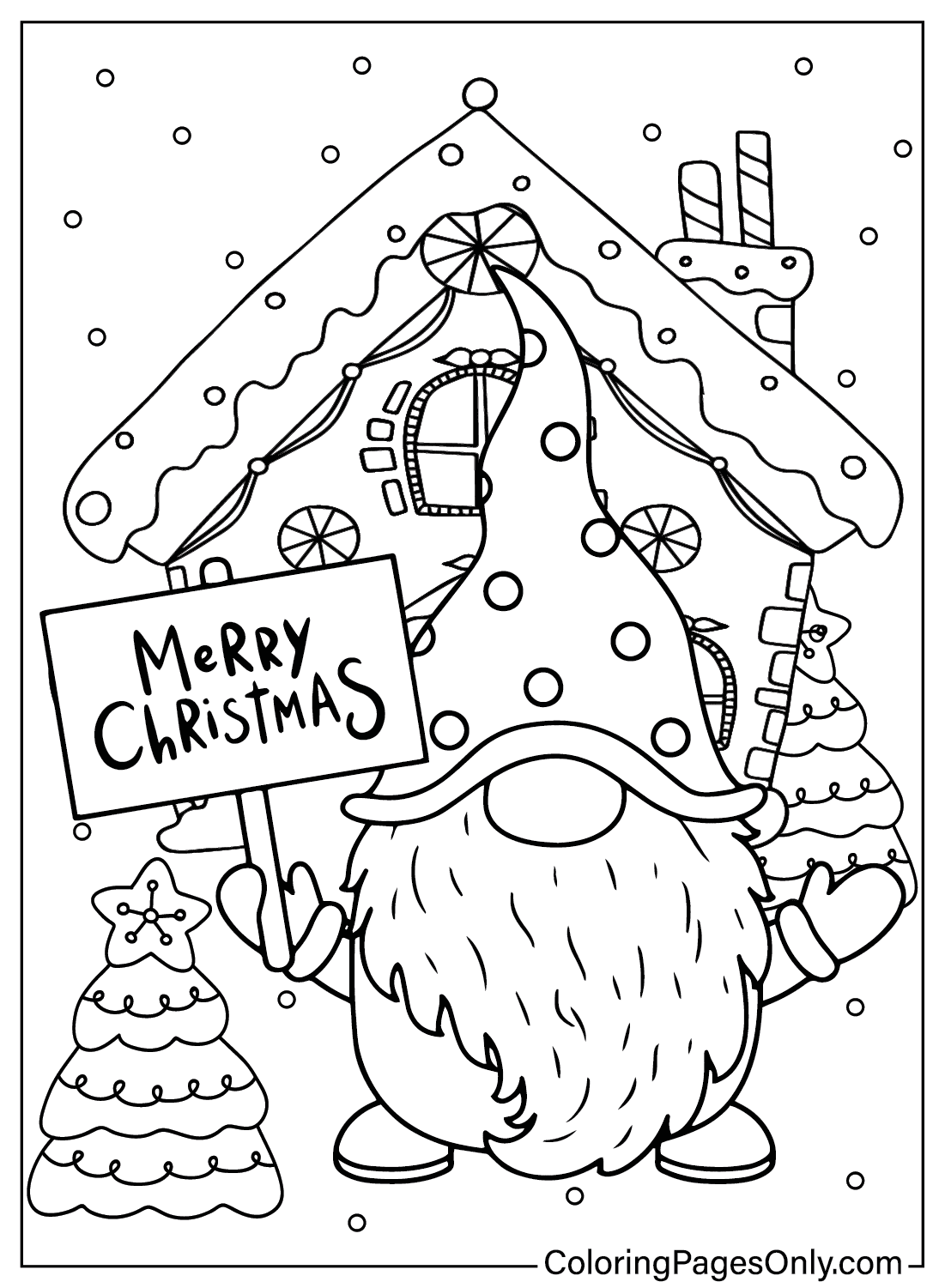 Gnome Coloring Page Printable from Gnome