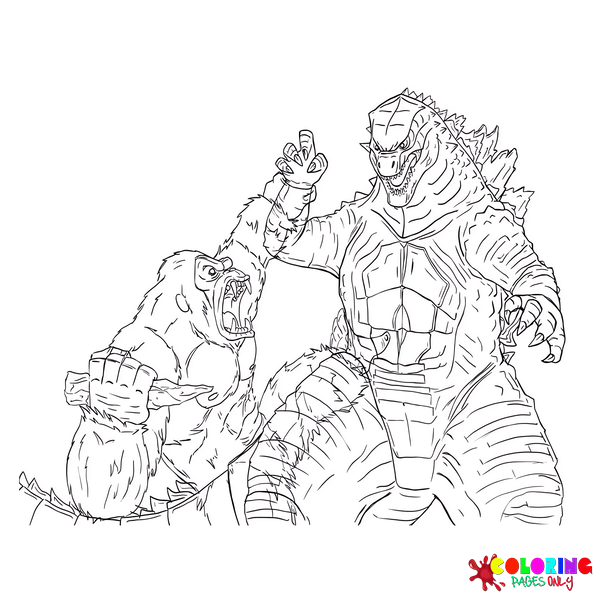 Disegni da colorare di Godzilla e Kong