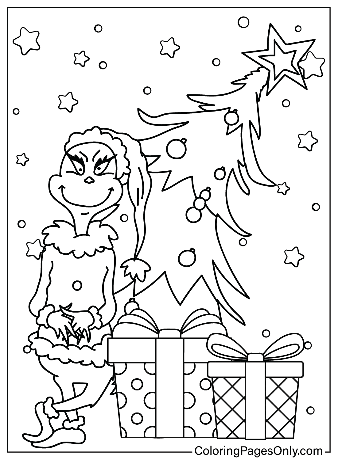 Grinch Coloring Page to Printable - Free Printable Coloring Pages