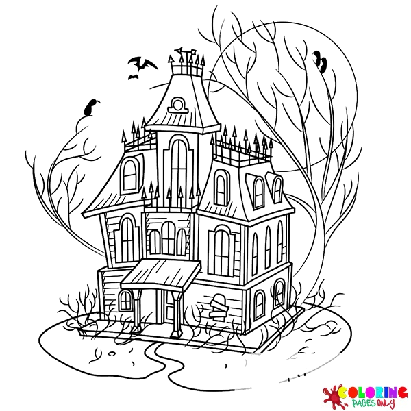 Раскраски дом с привидениями