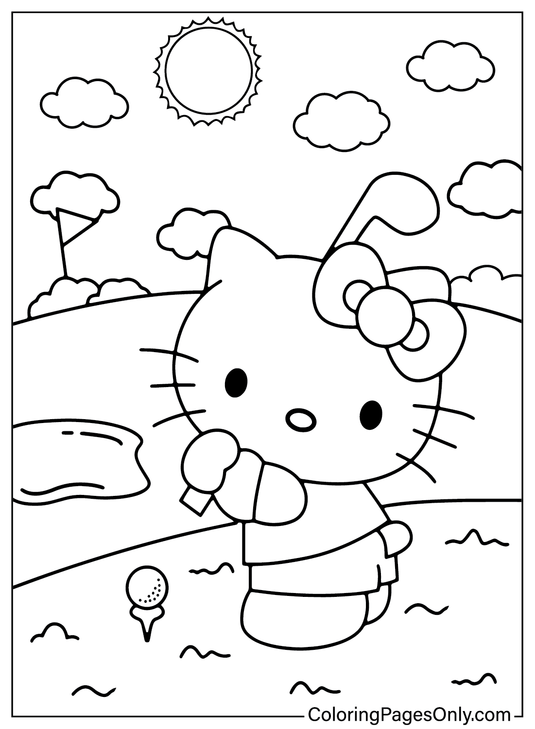 Página para colorir da Hello Kitty para imprimir