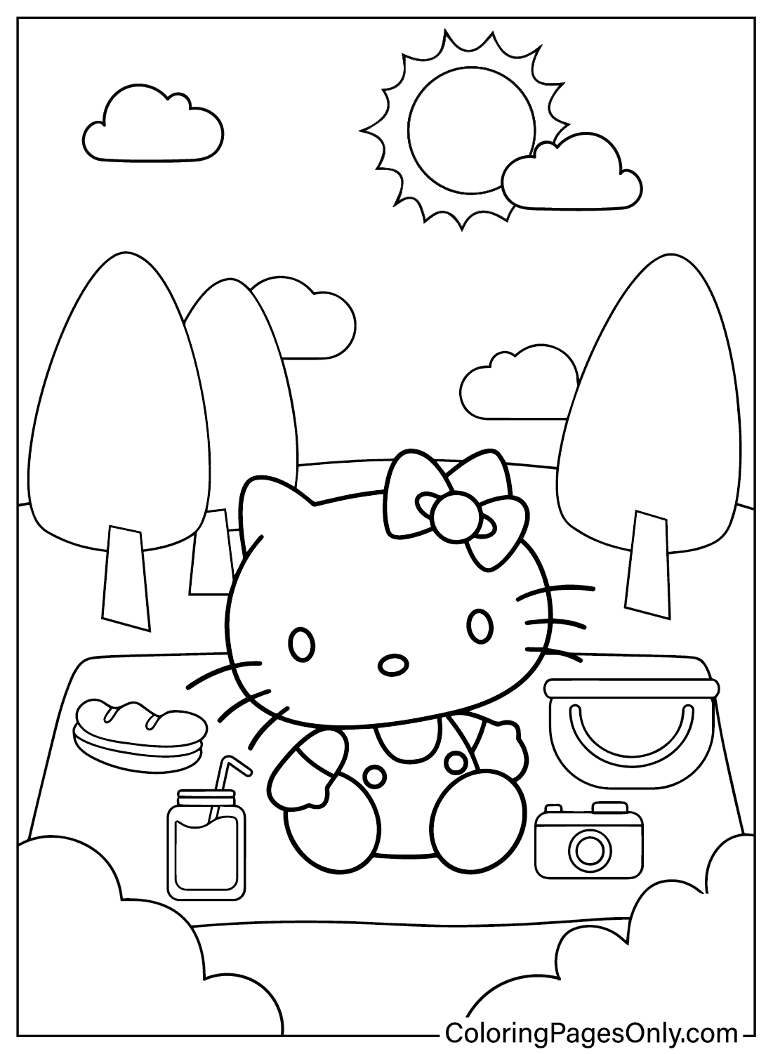 Folha para colorir da Hello Kitty