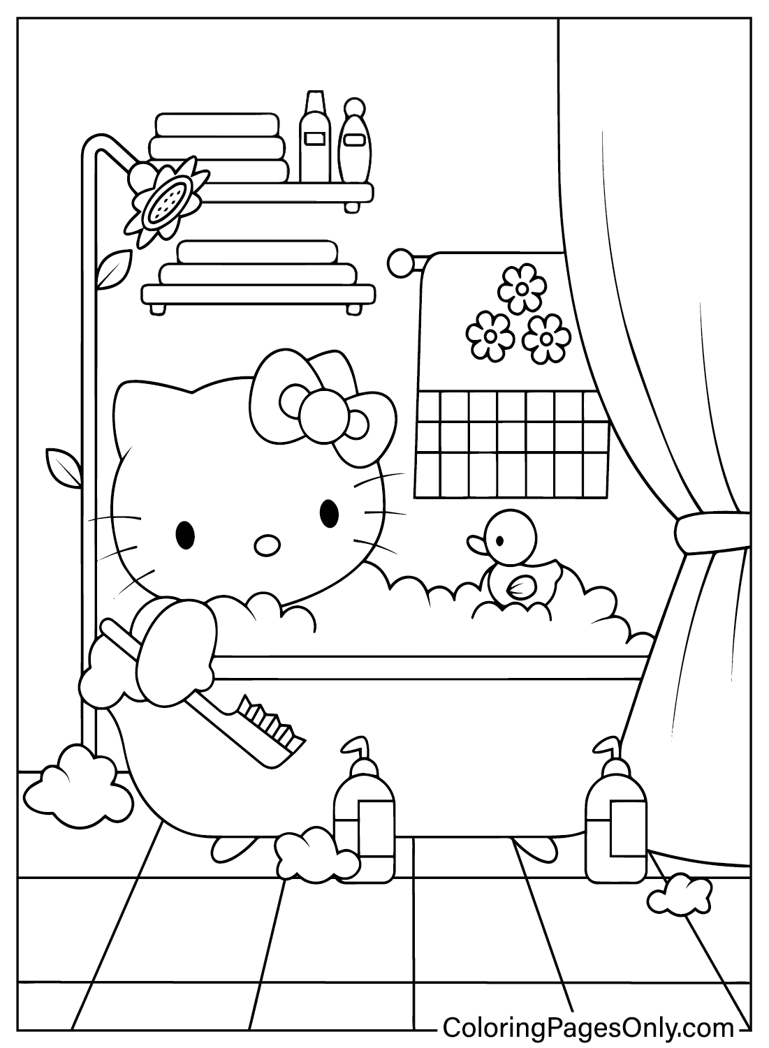 Página para colorir de fotos da Hello Kitty grátis