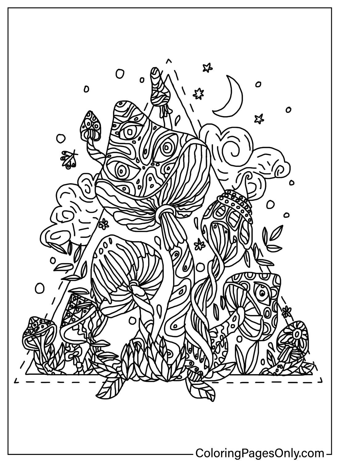 Hippie Coloring Page Prin from Hippie