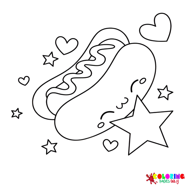Hot Dog Coloring Pages