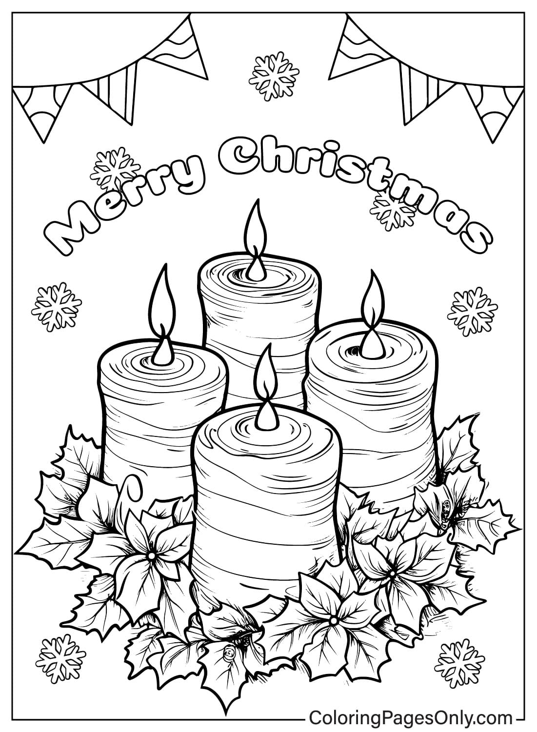 Imagens Velas de Natal para colorir de Velas de Natal