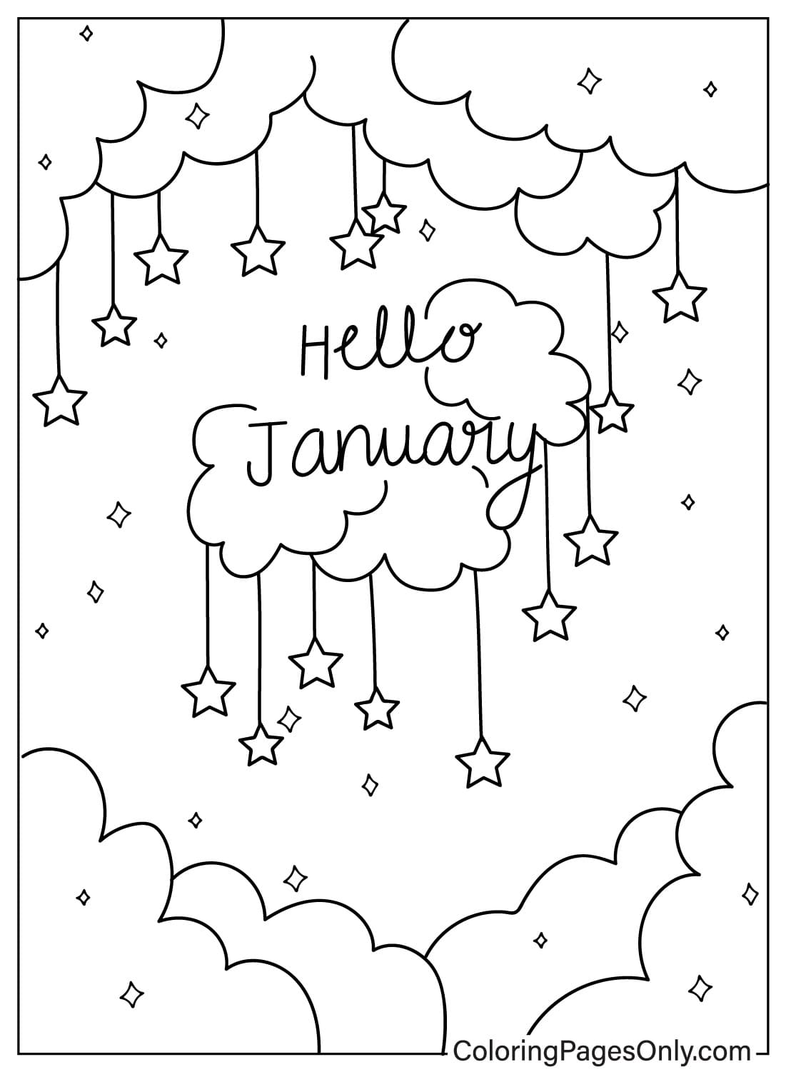 January Free Printable Coloring Page