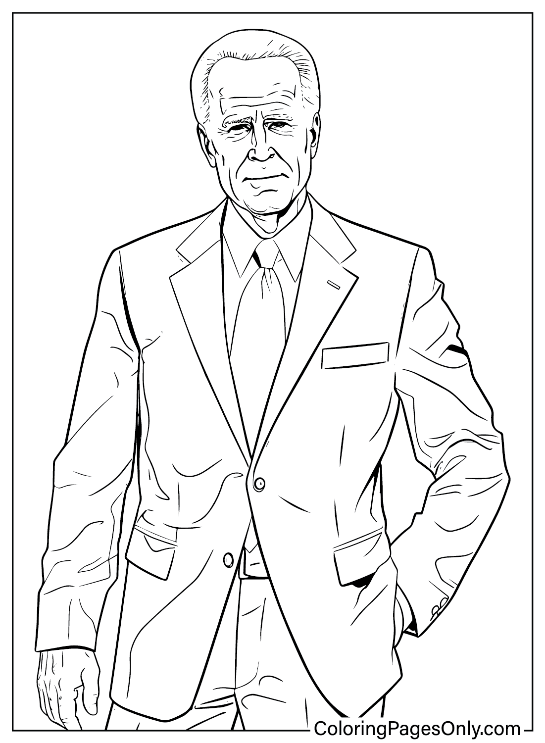 Página para colorear de Joe Biden para imprimir gratis de Joe Biden