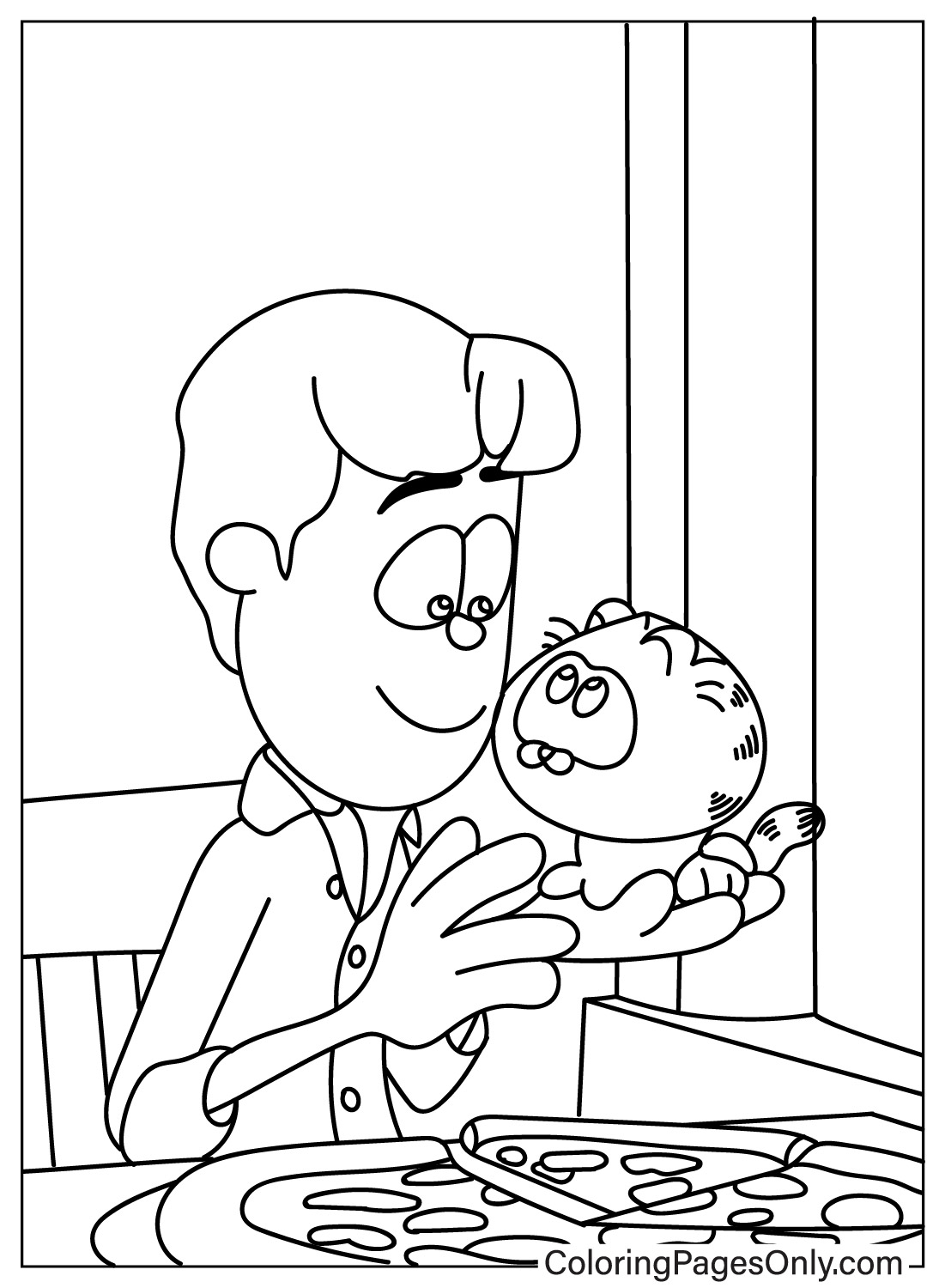 Jon Arbuckle and Garfield Coloring Page Free from Garfield