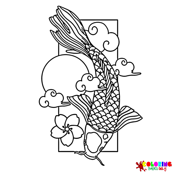 Desenhos para colorir de peixes Koi