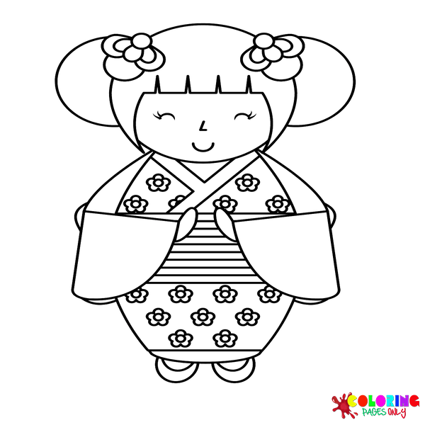 22 Free Printable Kokeshi Doll Coloring Pages