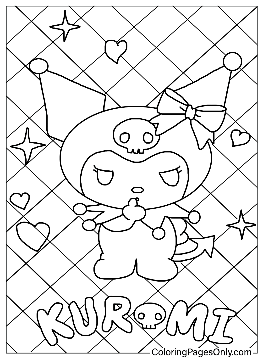 Kuromi Coloring Pages Free from Kuromi