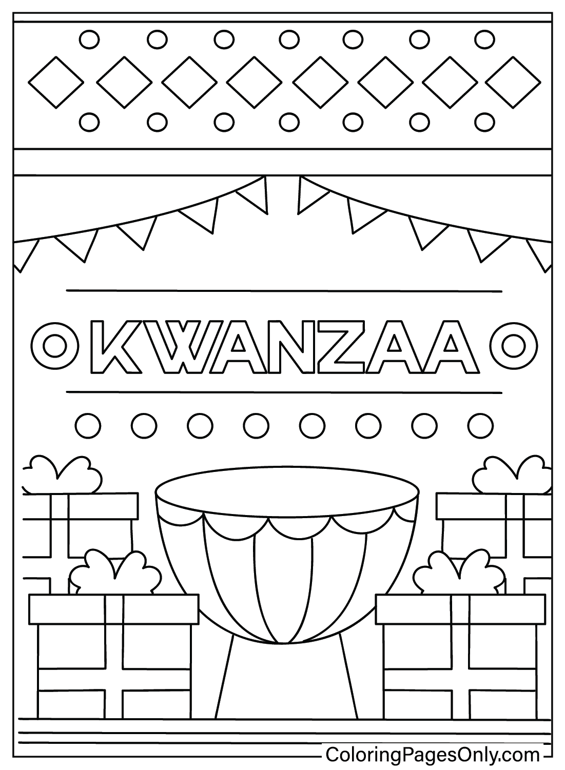 Kwanzaa-Farbseite aus Kwanzaa