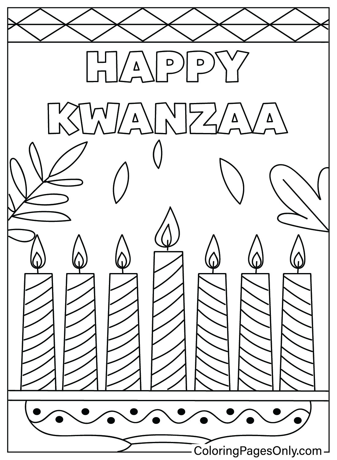Página para colorear de Kwanzaa para imprimir gratis de Kwanzaa