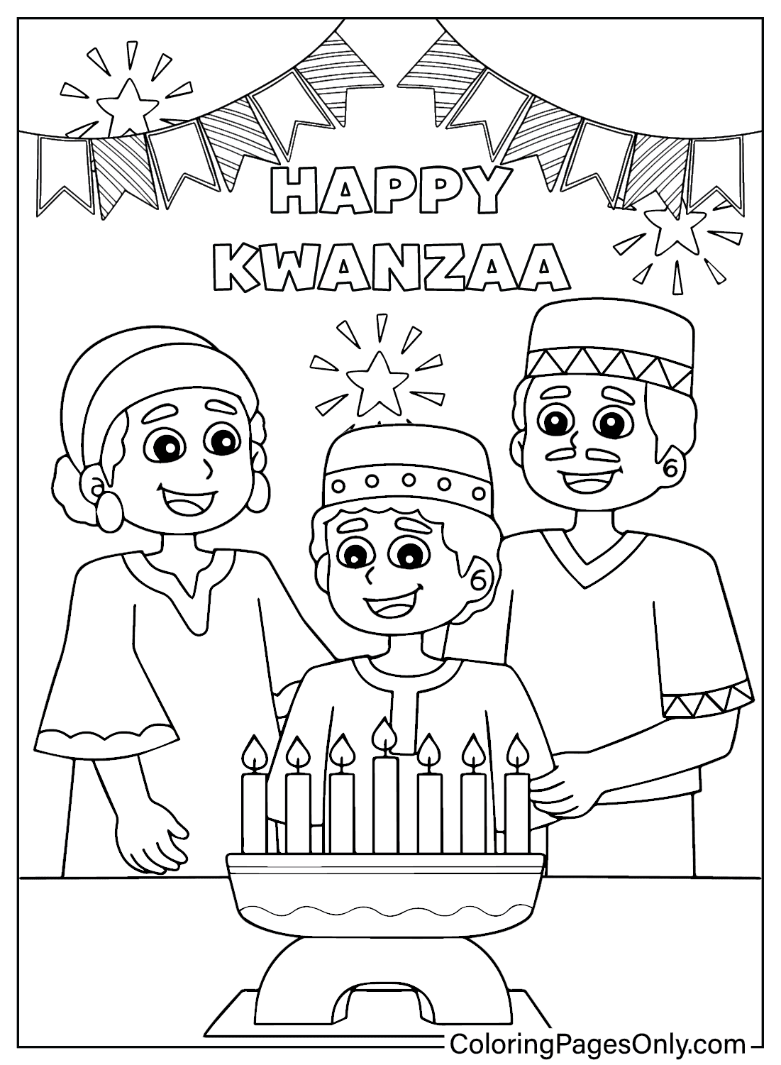 Pagina da colorare di Kwanzaa stampabile da Kwanzaa