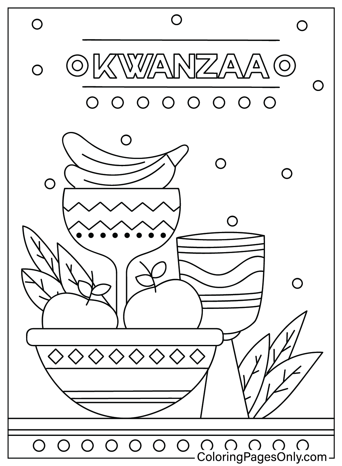 Página colorida grátis Kwanzaa de Kwanzaa