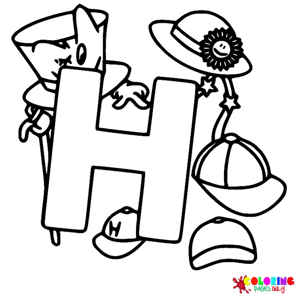 Desenhos para colorir com a letra H