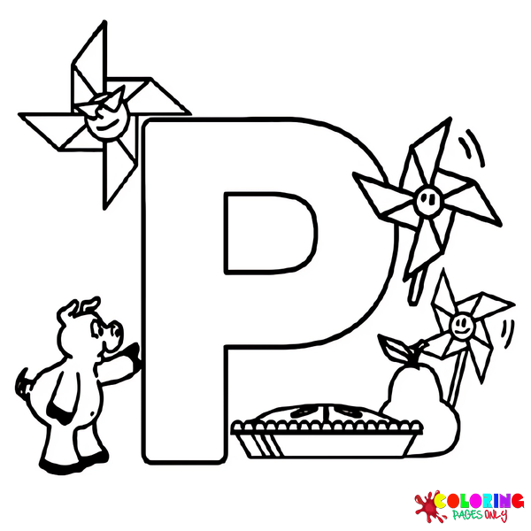 Disegni da colorare lettera P