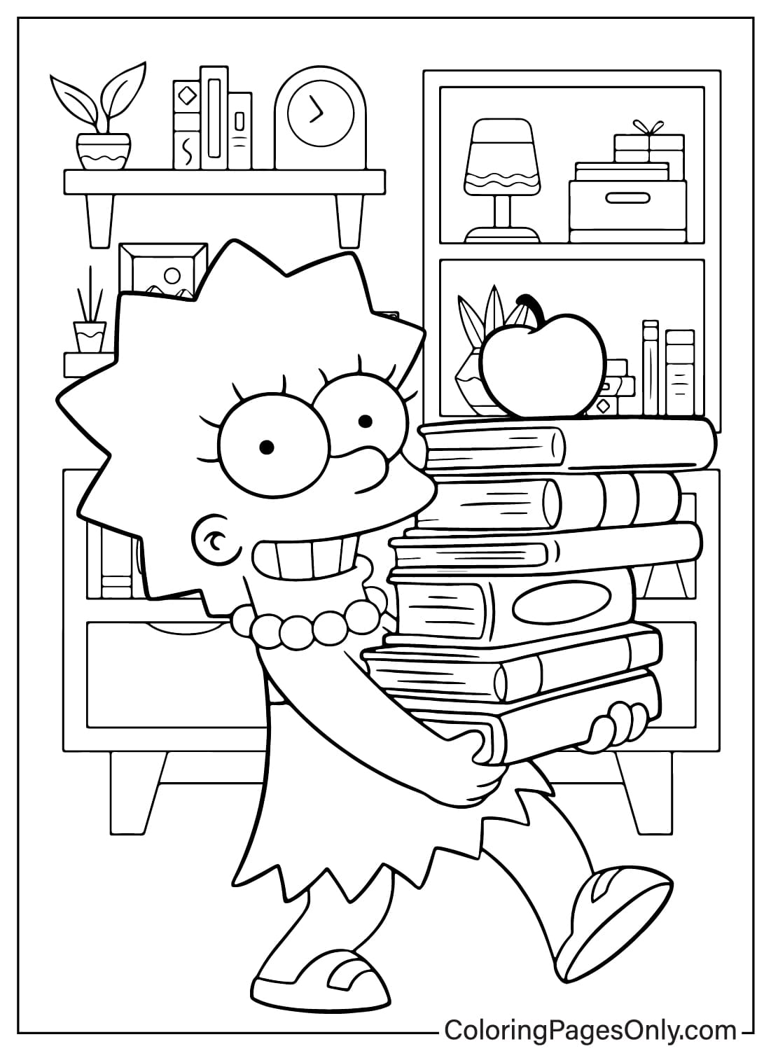 Página para colorir de Lisa para imprimir dos Simpsons