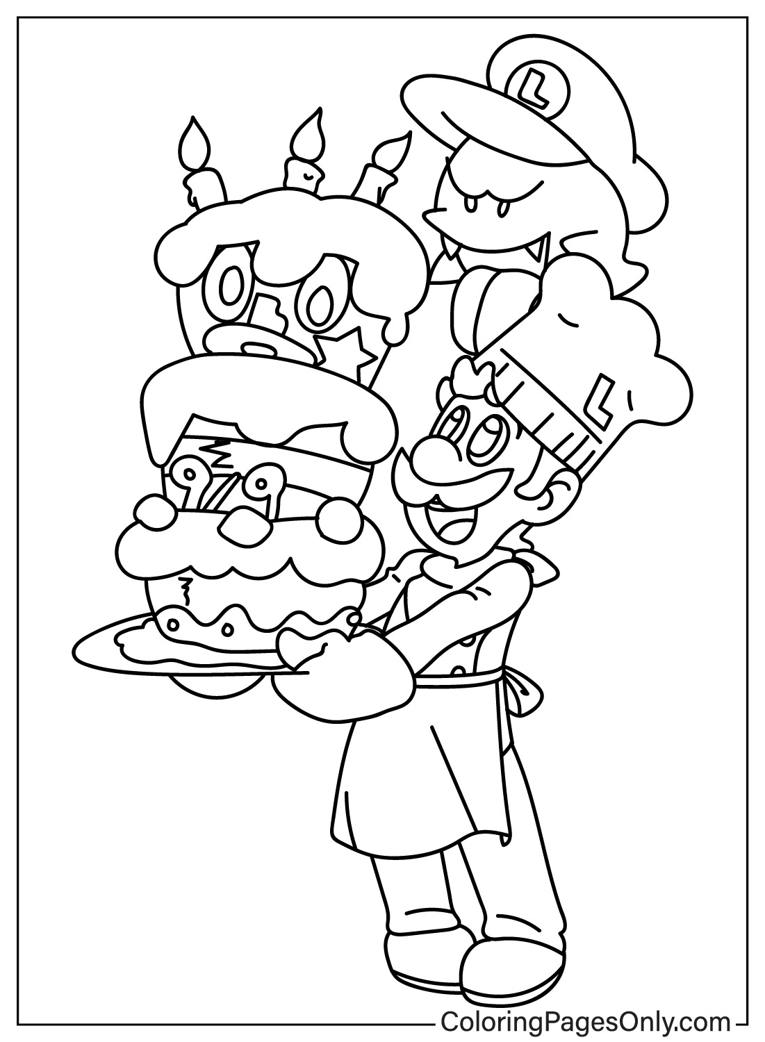 Luigi Coloring Pages to Printable