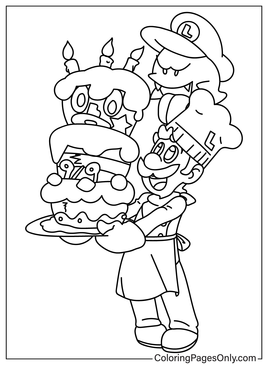 Luigi Coloring Pages to Printable from Luigi