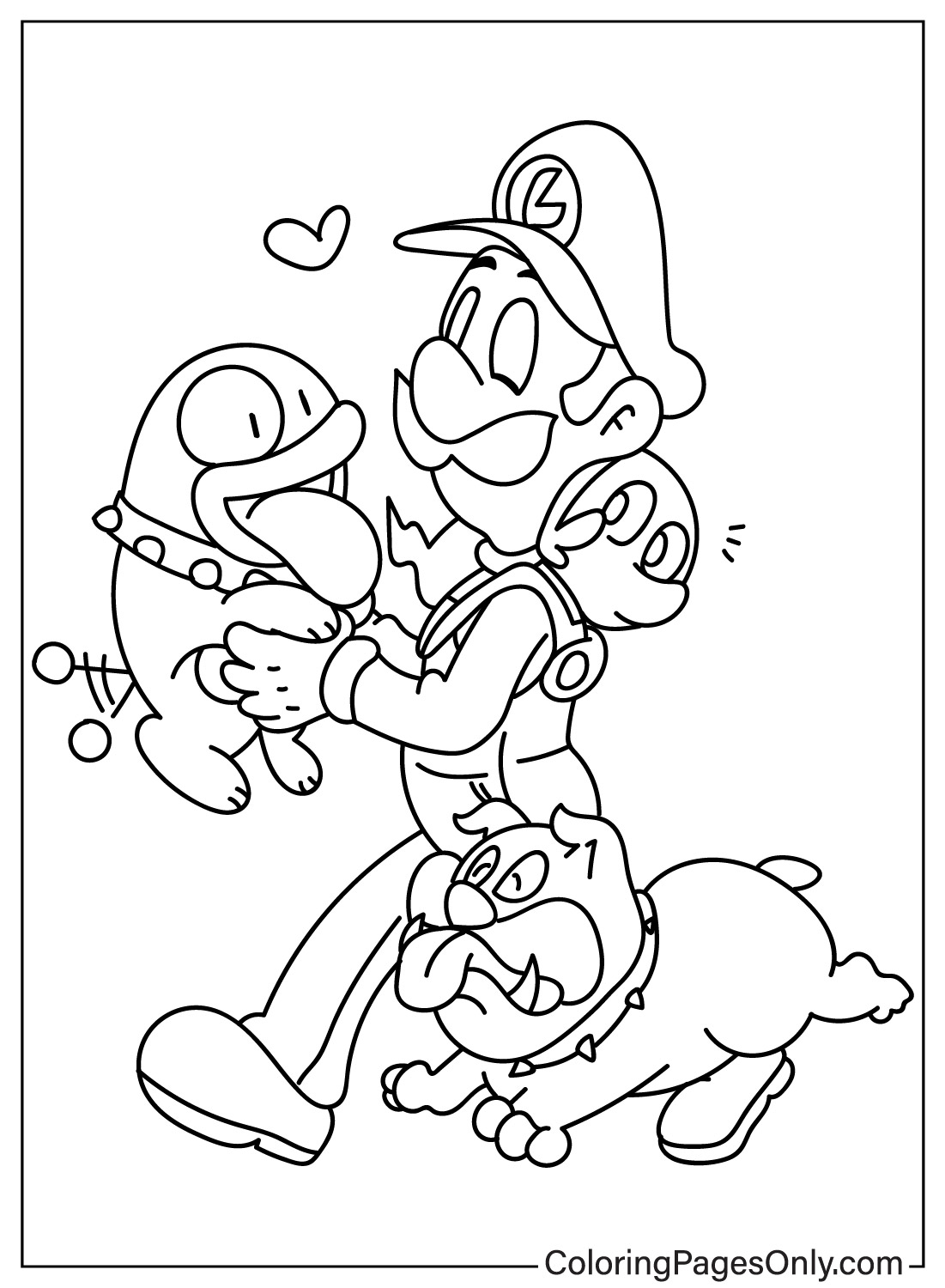 Luigi Coloring Pages to for Kids