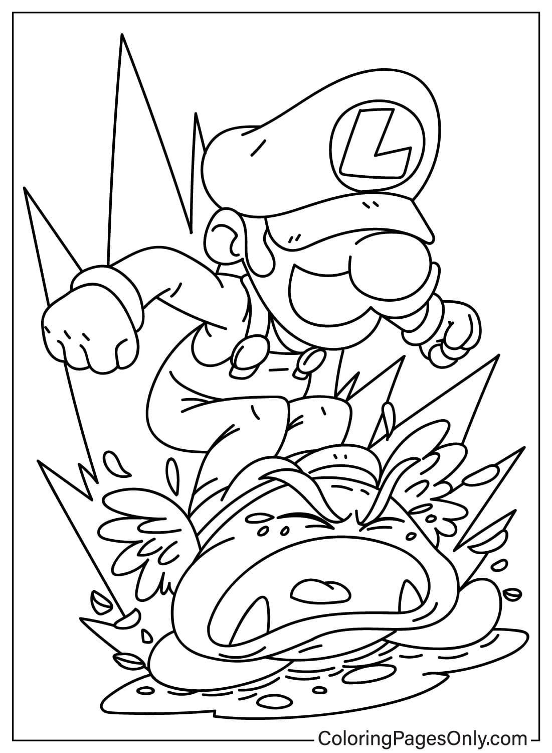 Luigi and Goomba Coloring Page