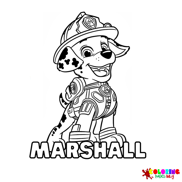 Páginas para colorir Marshall Paw Patrol