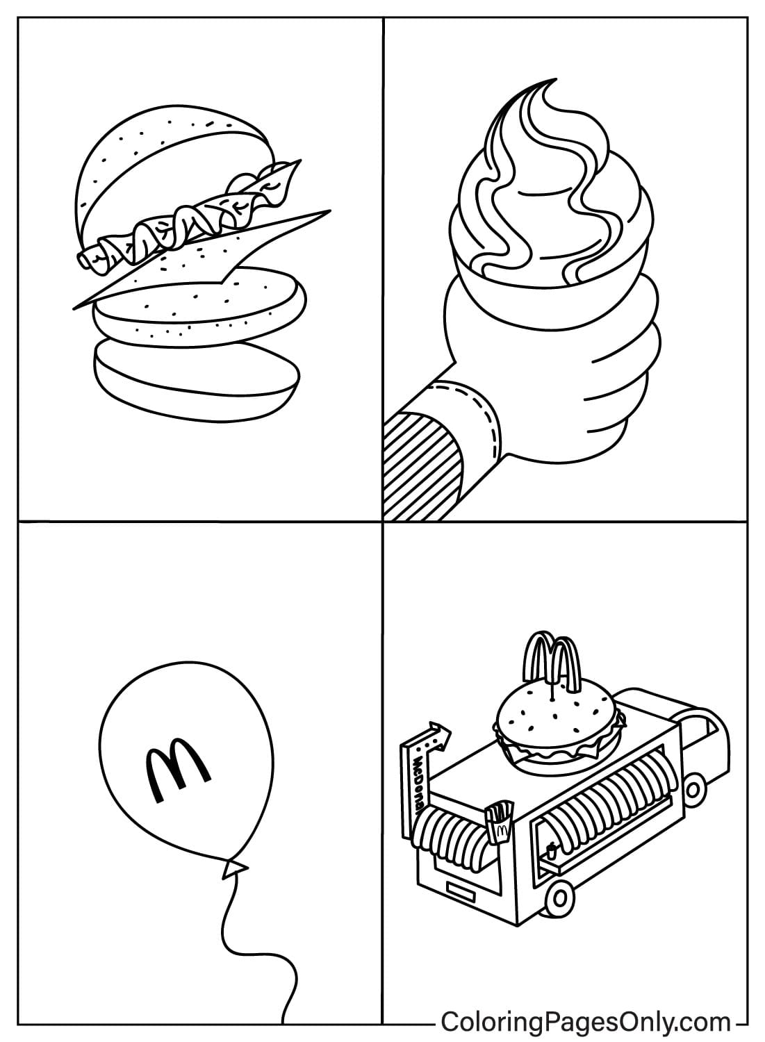 صفحة تلوين ماكدونالدز للطباعة من ماكدونالدز