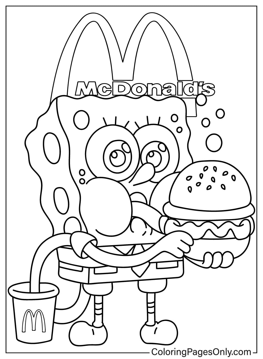 Página para colorir grátis do McDonalds do McDonald's