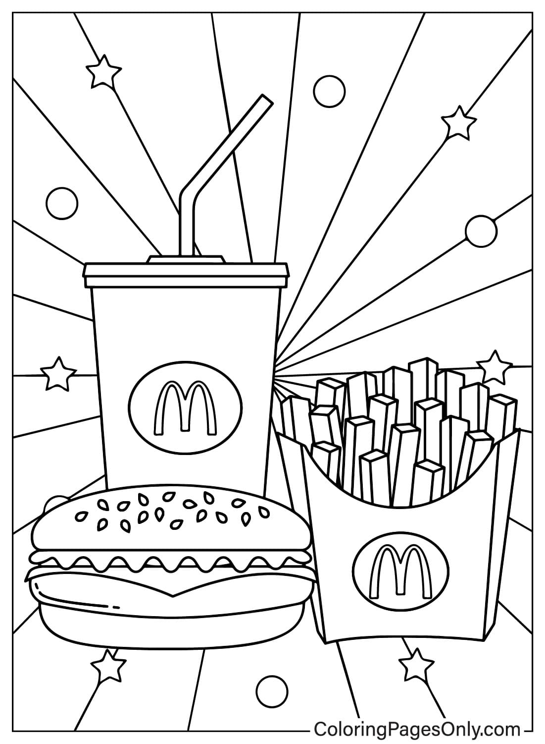 Página para colorir de imagens do McDonalds do McDonald's
