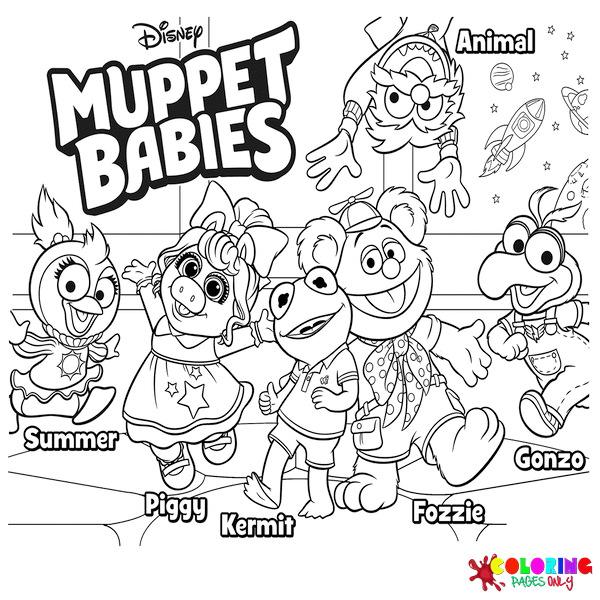 Desenhos para colorir de bebês muppets