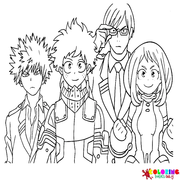 My Hero Academia Characters Coloring Pages