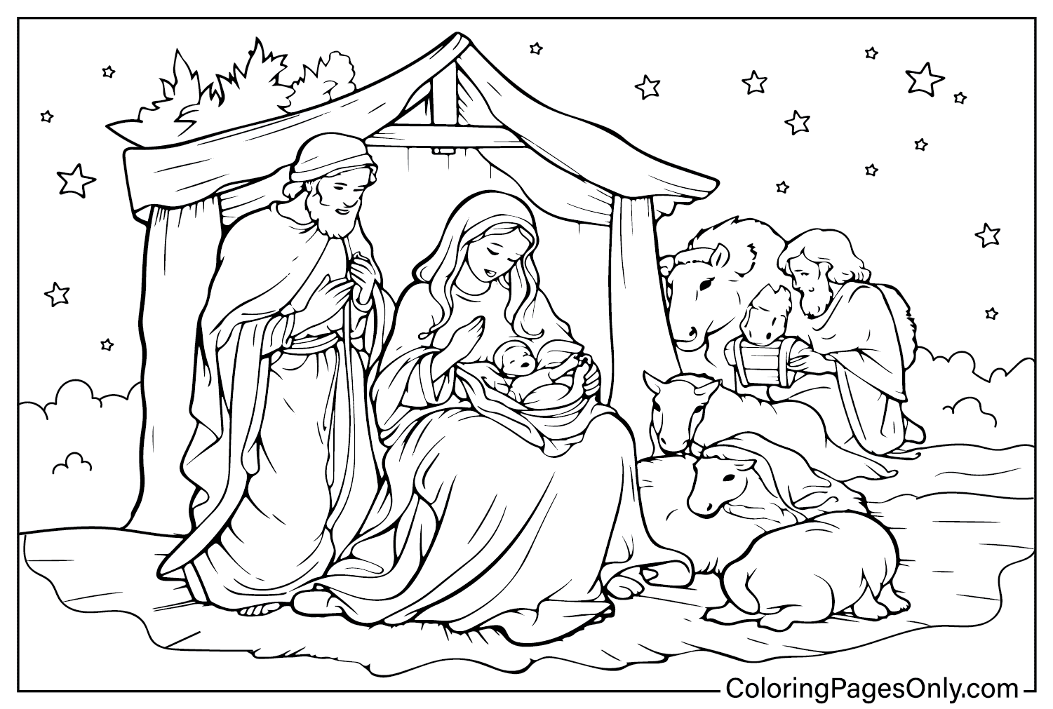 Xmas Coloring Pages Nativity Coloring Pages Nativity