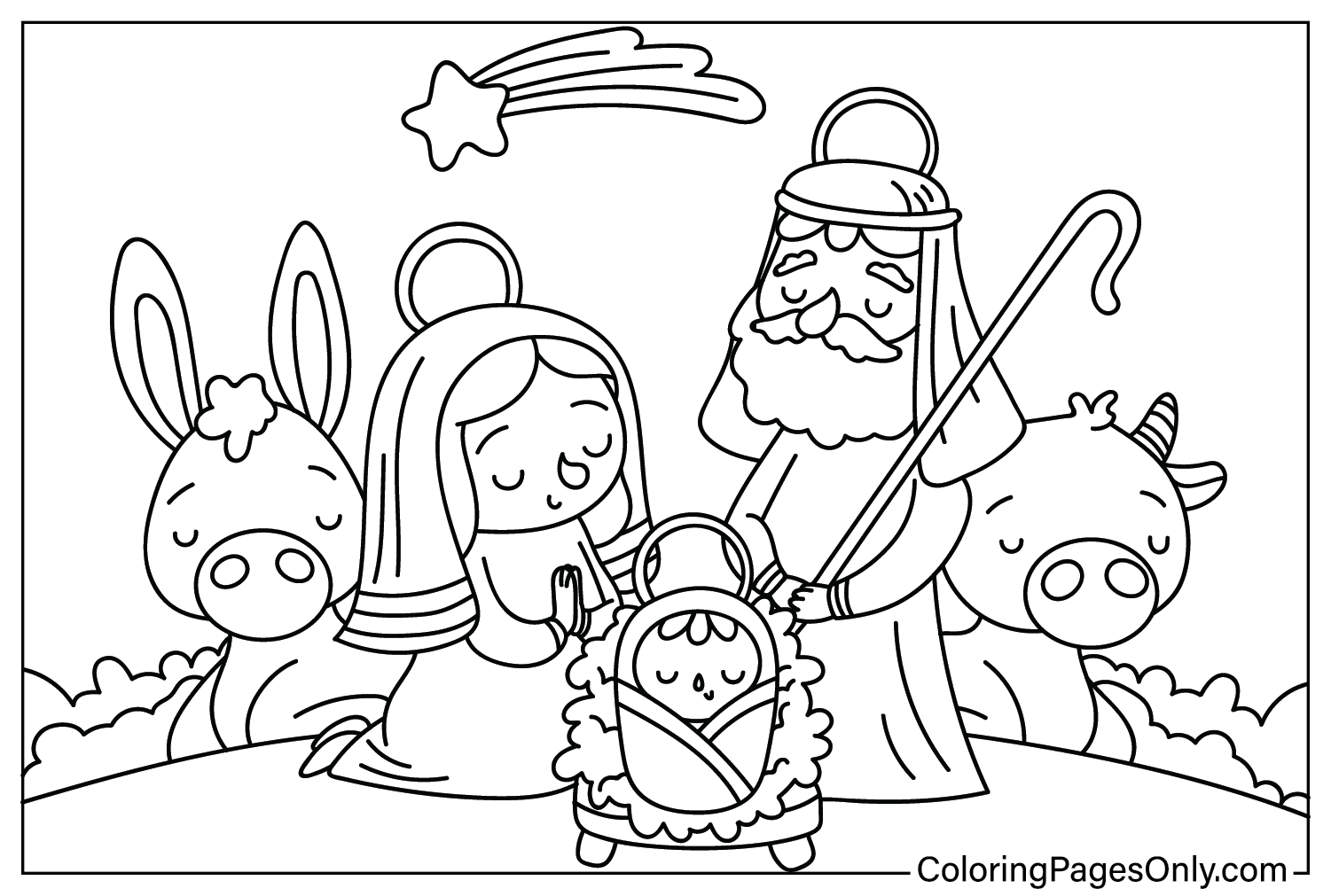 22 Nativity Coloring Pages - ColoringPagesOnly.com