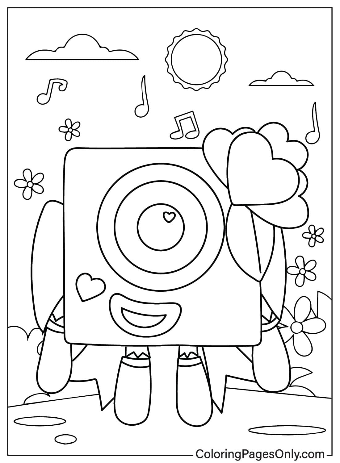 Numberblocks One Free Coloring Page Coloring Page