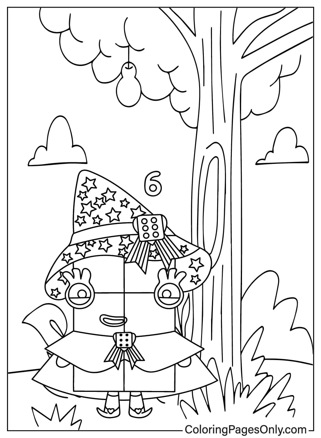 Numberblocks Six Coloring Page Coloring Page