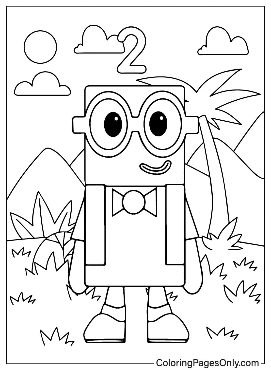 Numberblocks Two Coloring Page Coloring Page