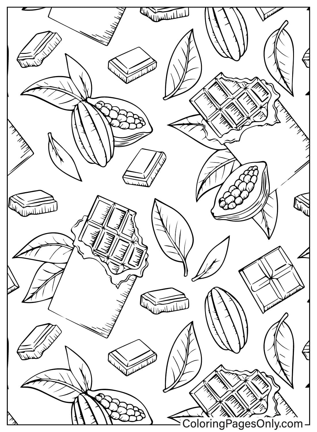 Pattern Chocolate Coloring Page from Chocolate
