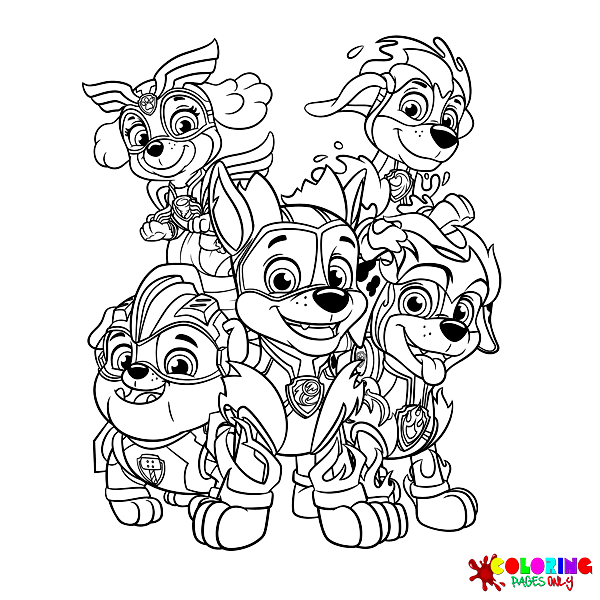 Paw Patrol Mighty Pups Coloring Pages