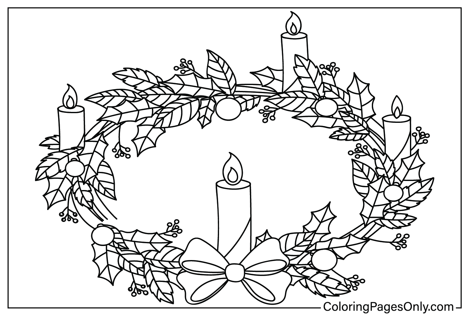 Pictures Advent Wreath Coloring Page - Free Printable Coloring Pages
