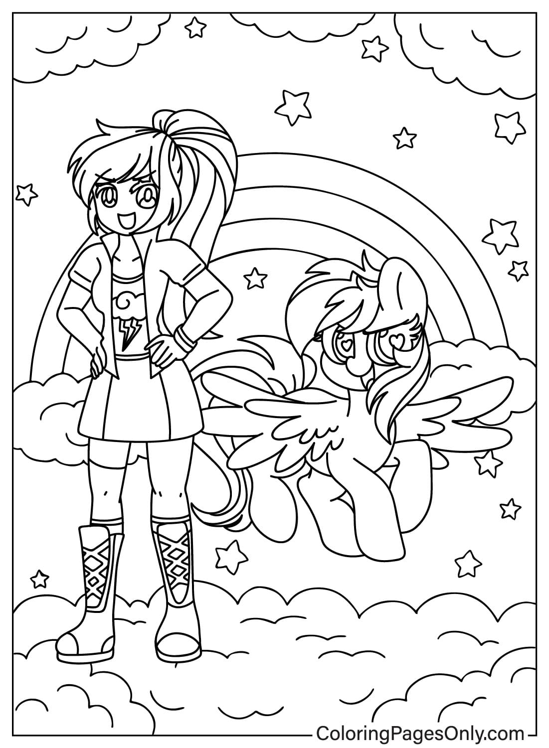 Pictures Rainbow Dash Coloring Page