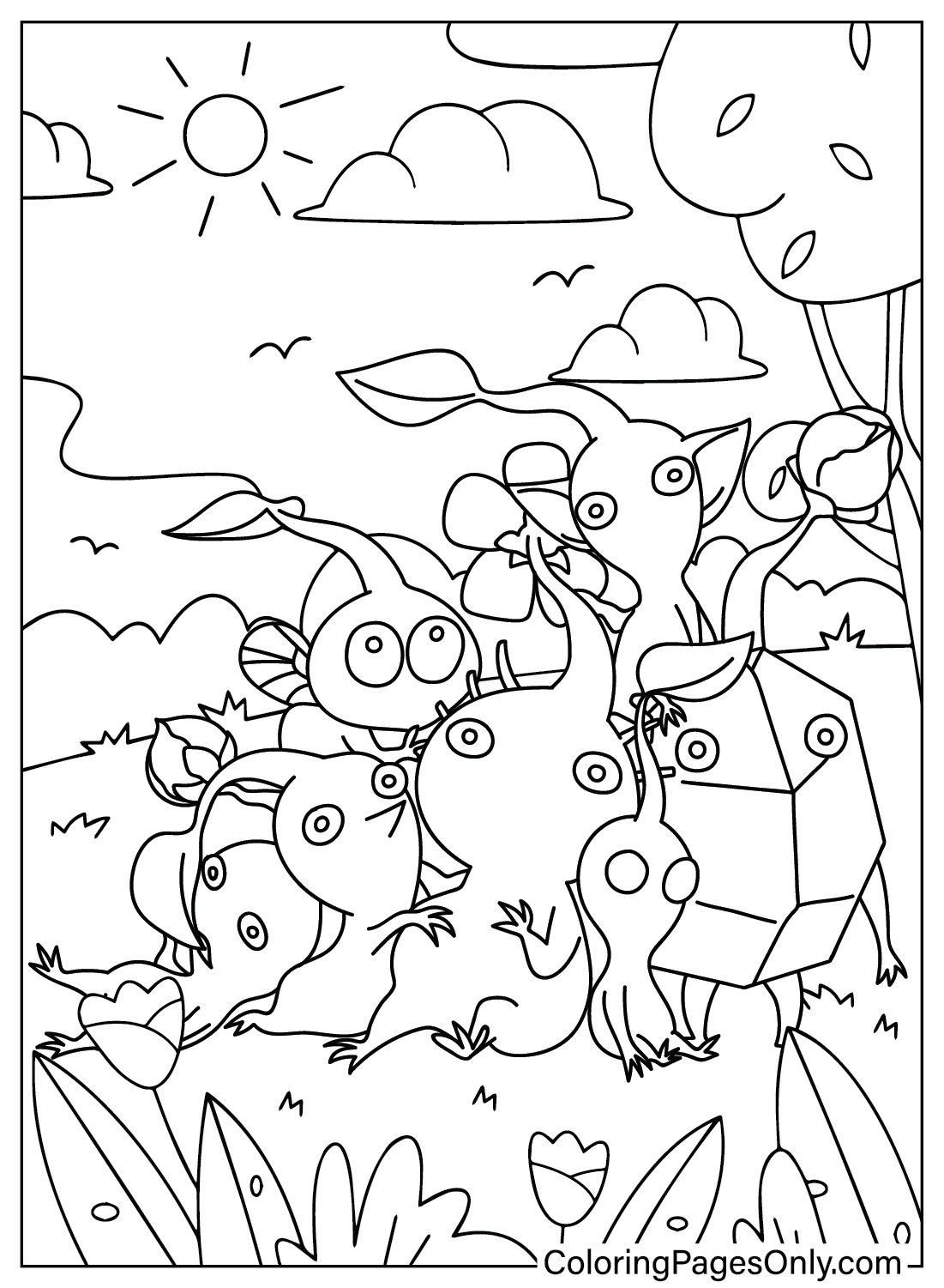 Pikmin Coloring Page Free from Pikmin