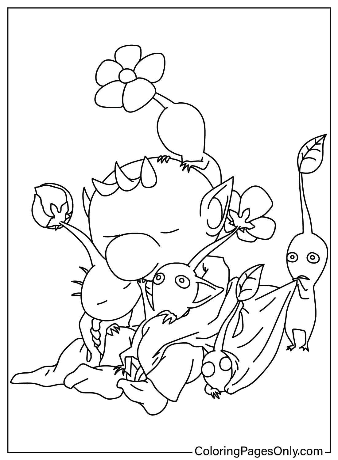 Pikmin Coloring Page PNG from Pikmin