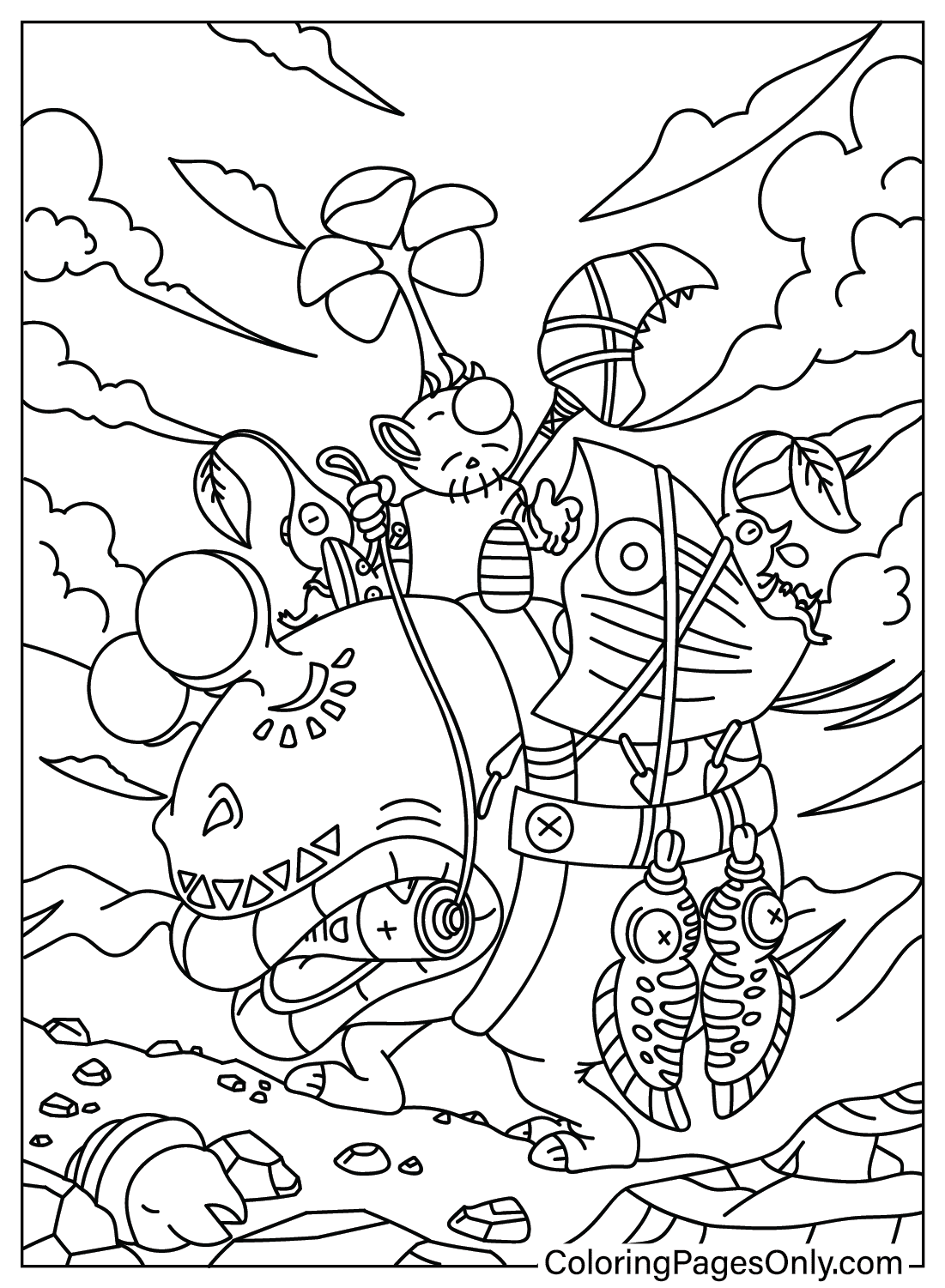 Pikmin Coloring Page for Adults from Pikmin