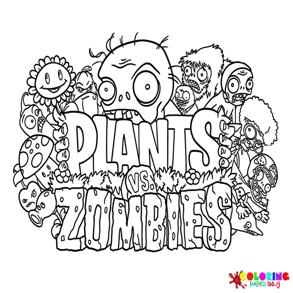 Ausmalbilder Pflanzen gegen Zombies