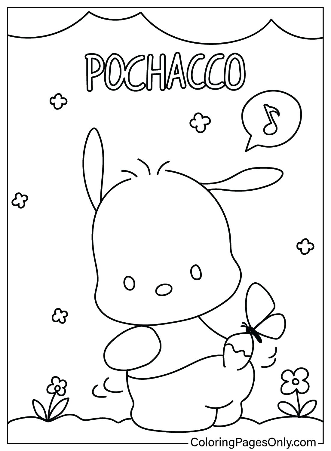 Página para colorear de Pochacco gratis de Pochacco