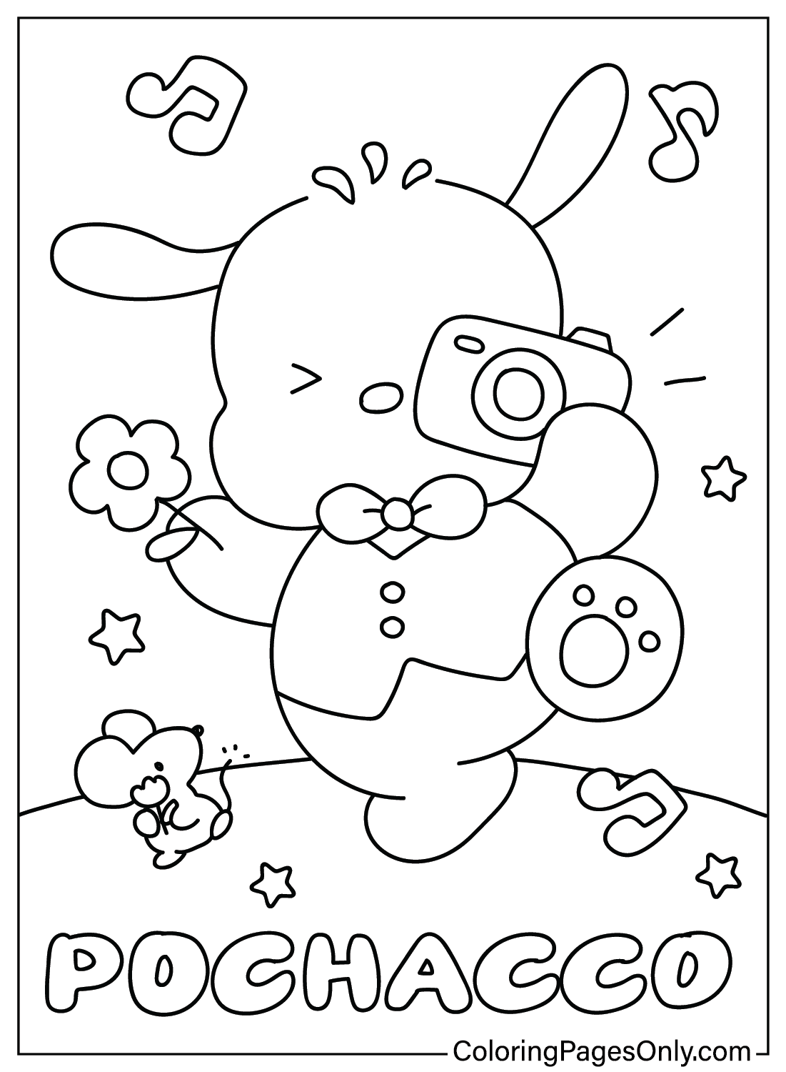 Pochacco Coloring Page Printable from Pochacco