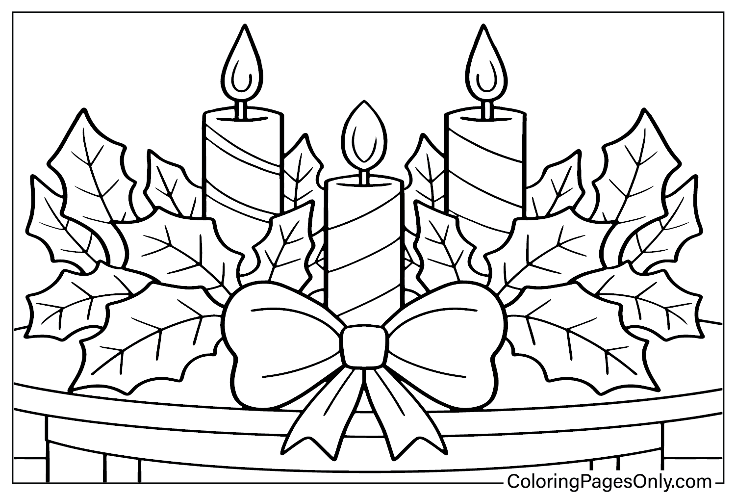 Раскраска Адвентский венок от Advent Wreath для печати