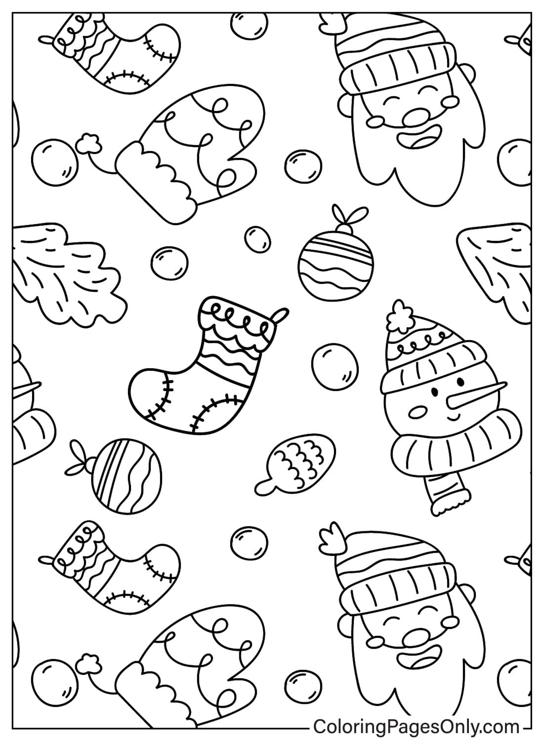 20 Christmas Pattern Coloring Pages Free Printable PDF Online Coloring